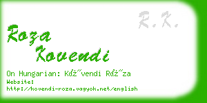 roza kovendi business card